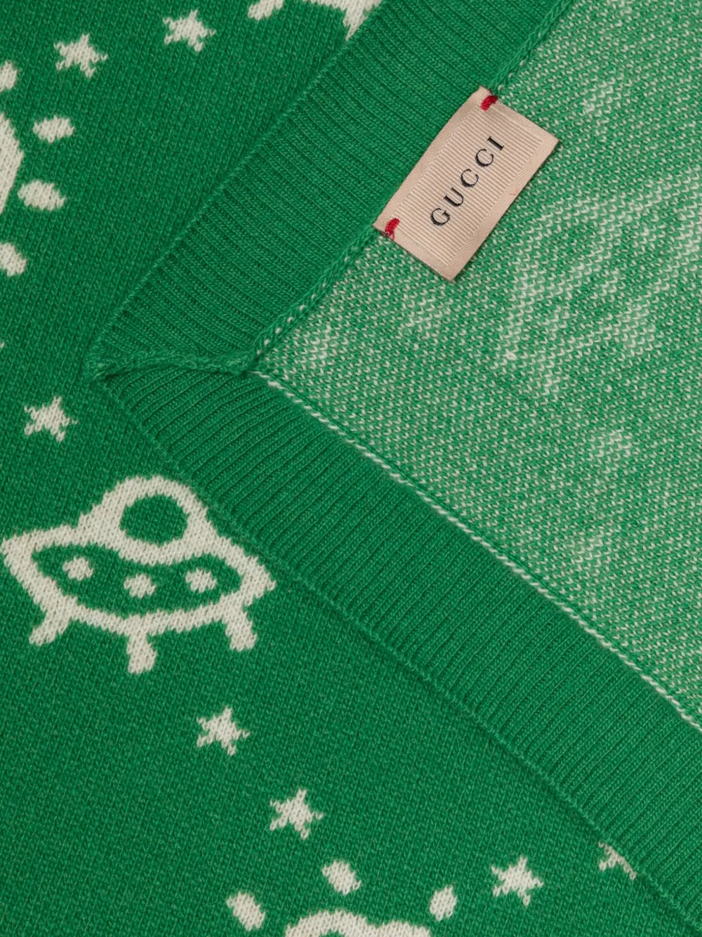 Gucci Kids Interlocking G wool blanket - Groen