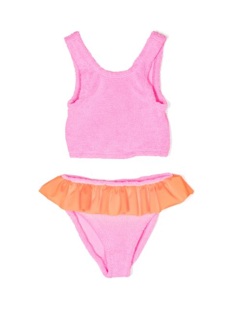 Hunza G Kids scoop-neck crinkled bikini set 