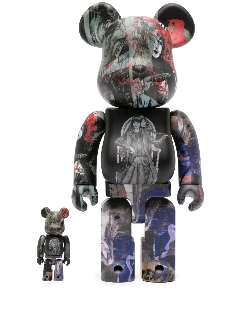 Medicom Toy S'yte X Junji Ito Tomie Be@rbrick 100% And 400% Figure Set In Black