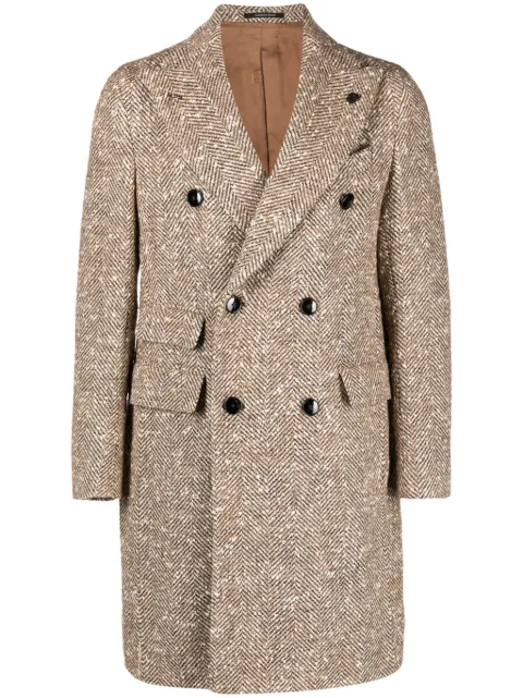 Gabriele Pasini herringbone-pattern double-breasted coat