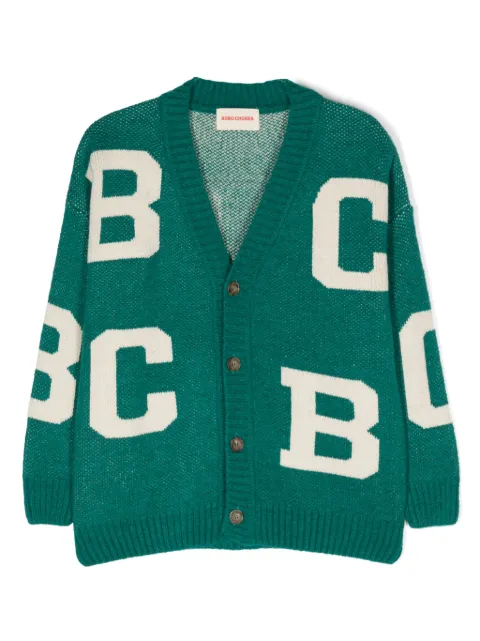 Bobo Choses logo-jacquard cardigan