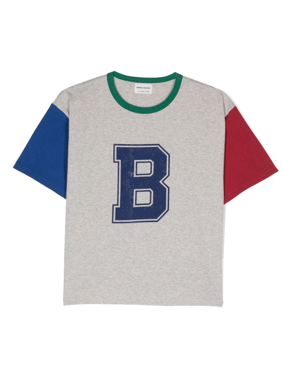 Bobo Choses Kids' Logo-print Colour-block T-shirt In Grey