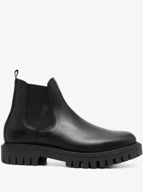 Tommy Hilfiger round-toe slip-on leather boots