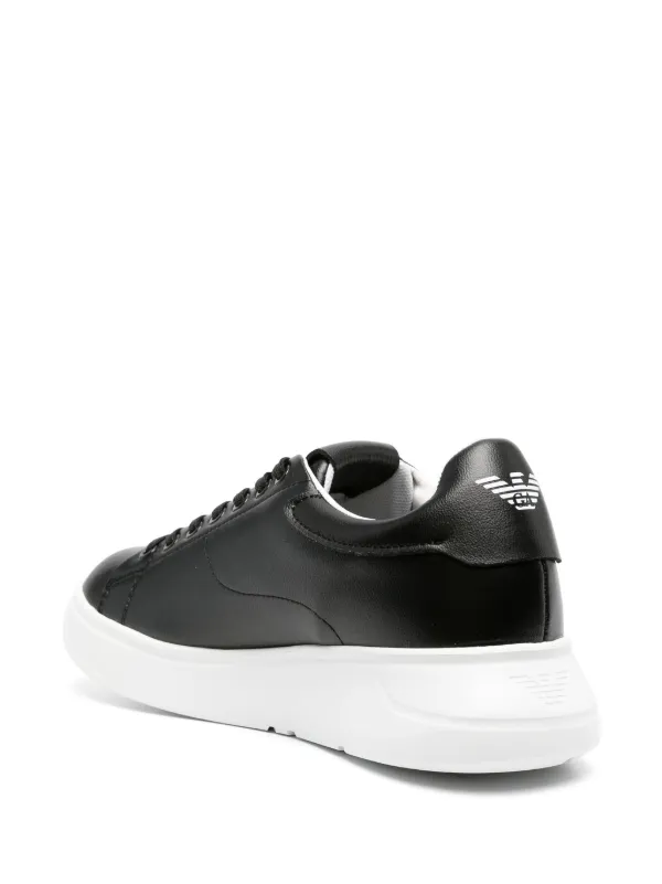 Emporio Armani レザースニーカー | ブラック | FARFETCH JP