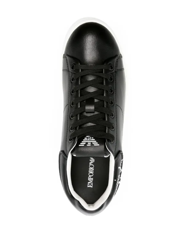 Emporio Armani レザースニーカー | ブラック | FARFETCH JP