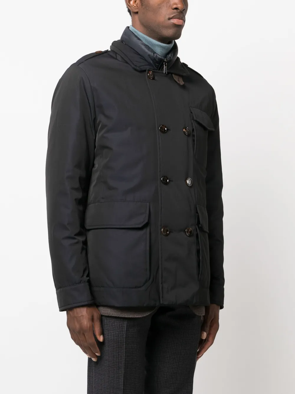 Moorer double-breasted Padded Down Jacket | Blue | FARFETCH GE