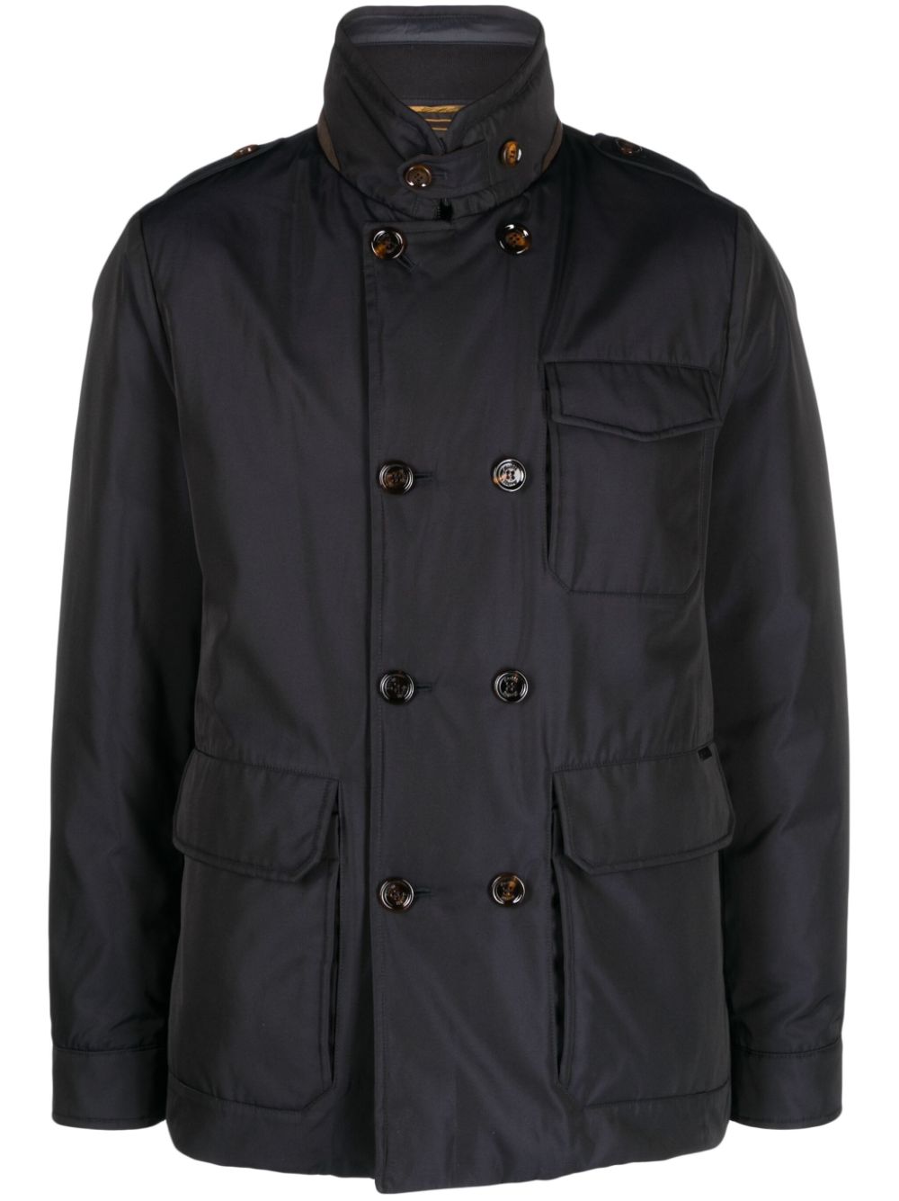 Moorer double-breasted padded down jacket - Blue