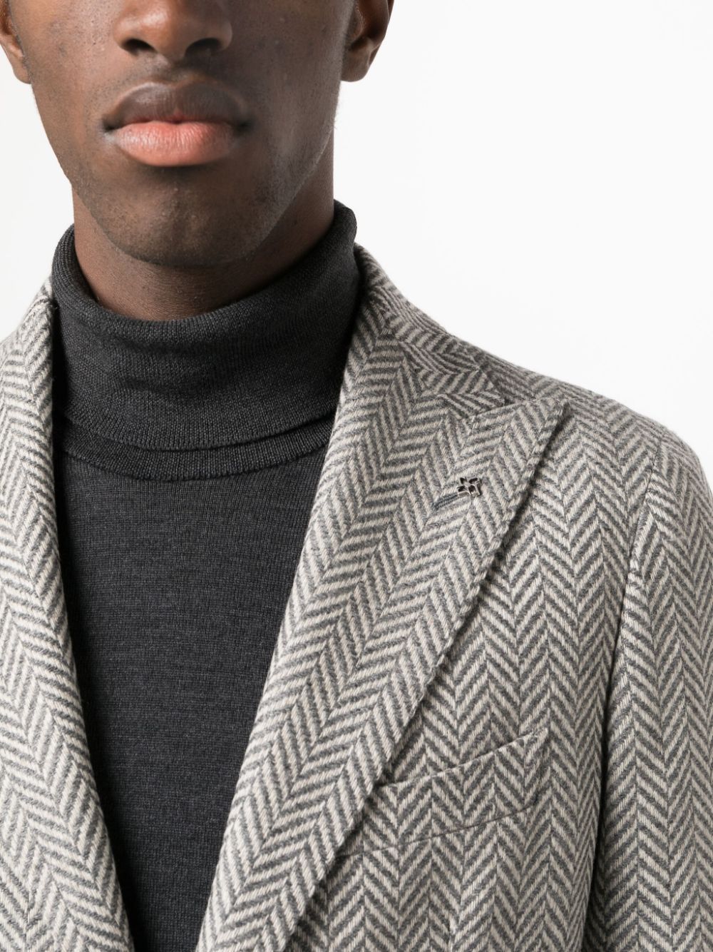 Tagliatore herringbone single-breasted blazer Men