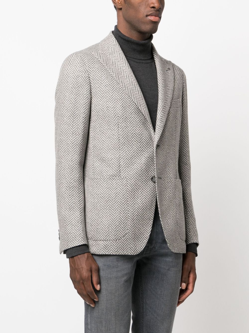 Tagliatore herringbone single-breasted blazer Men