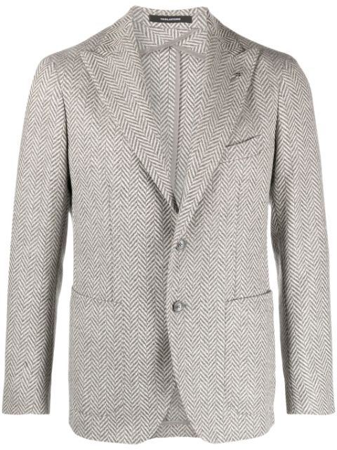 Tagliatore herringbone single-breasted blazer Men