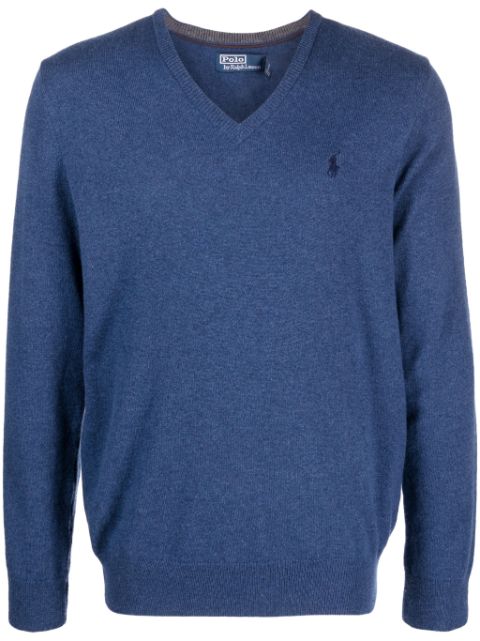 Polo Ralph Lauren melange-effect V-neck wool jumper Men