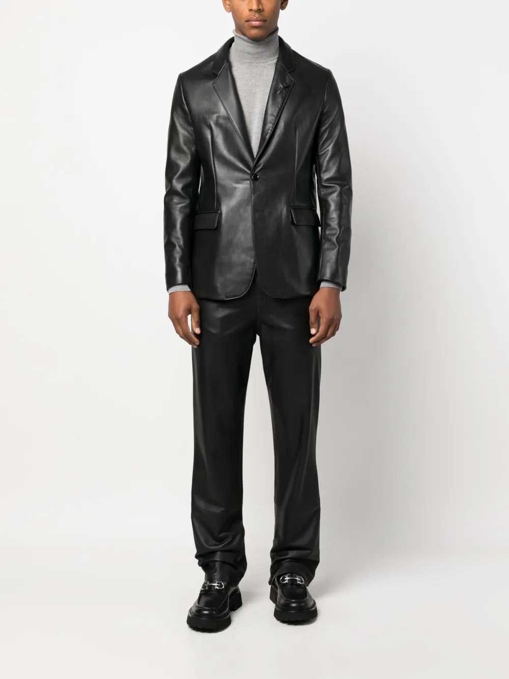 Lardini Leren jack - Zwart