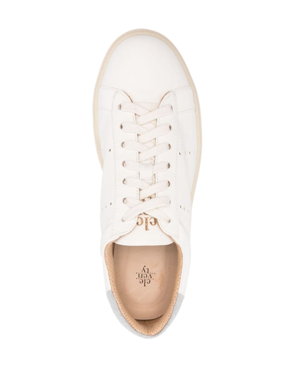 Shop Eleventy Lace-up Leather Sneakers In White