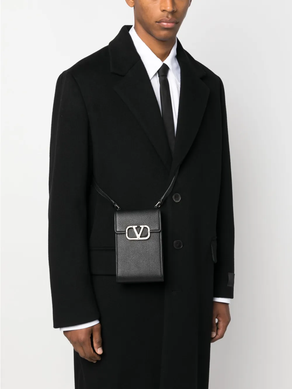 Valentino Garavani Messengertas met logo - Zwart