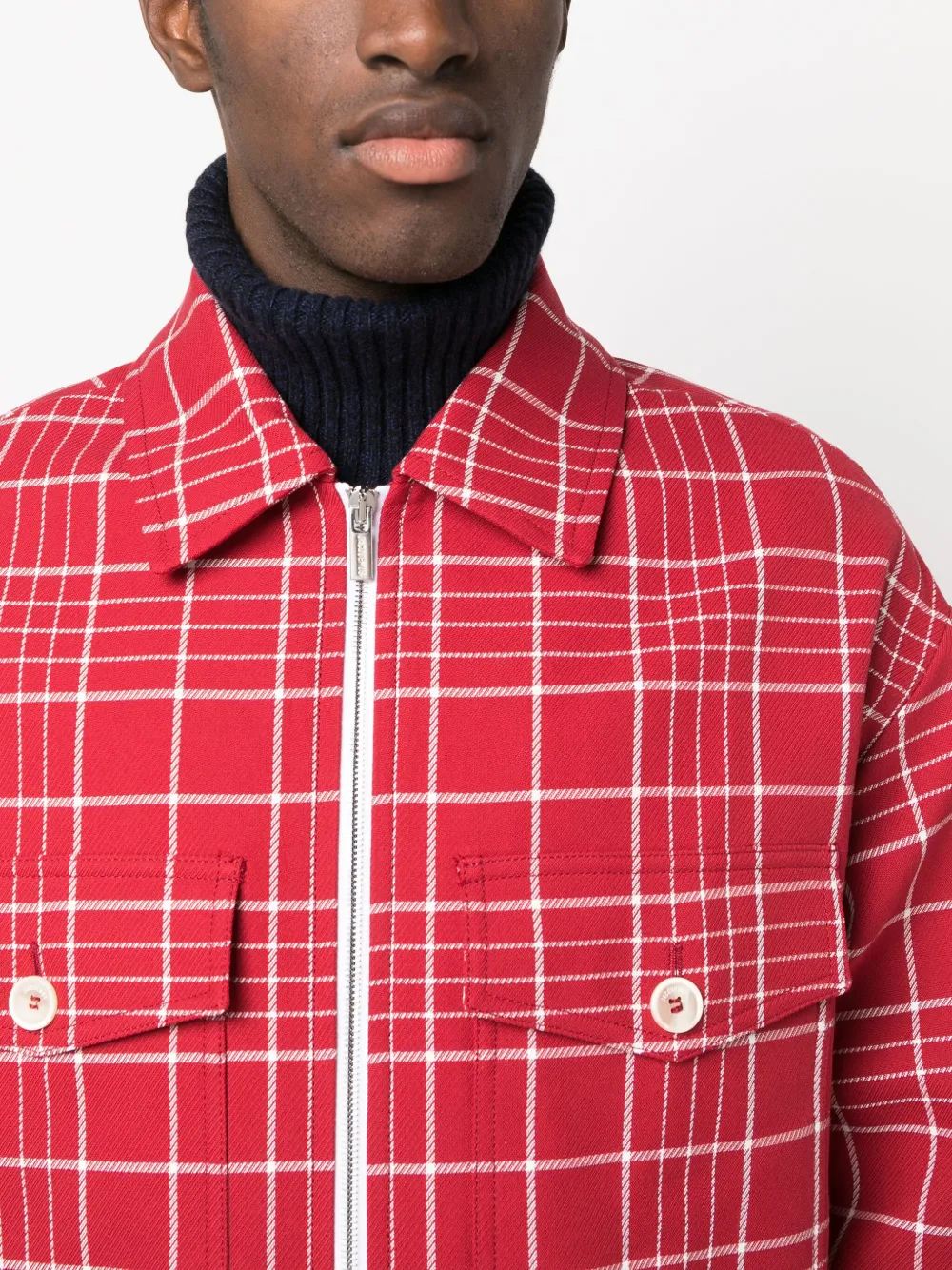 Jacquemus Le Blouson Pilou ラムファージャケット Jacquemus Le Blouson Montagne Shirt Jacket | Red | FARFETCH
