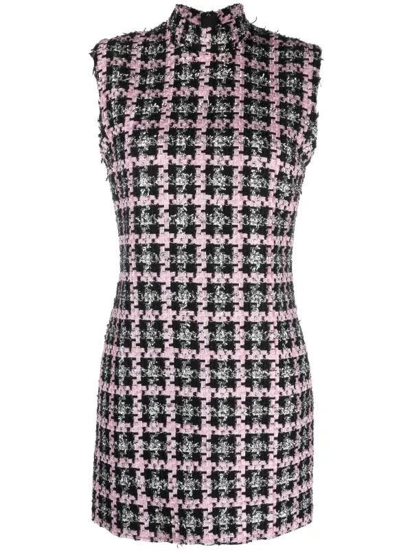 MSGM boucle construction Sleeveless Minidress Black FARFETCH AZ
