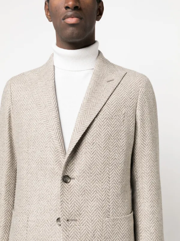 Tagliatore Herringbone single breasted Blazer Farfetch