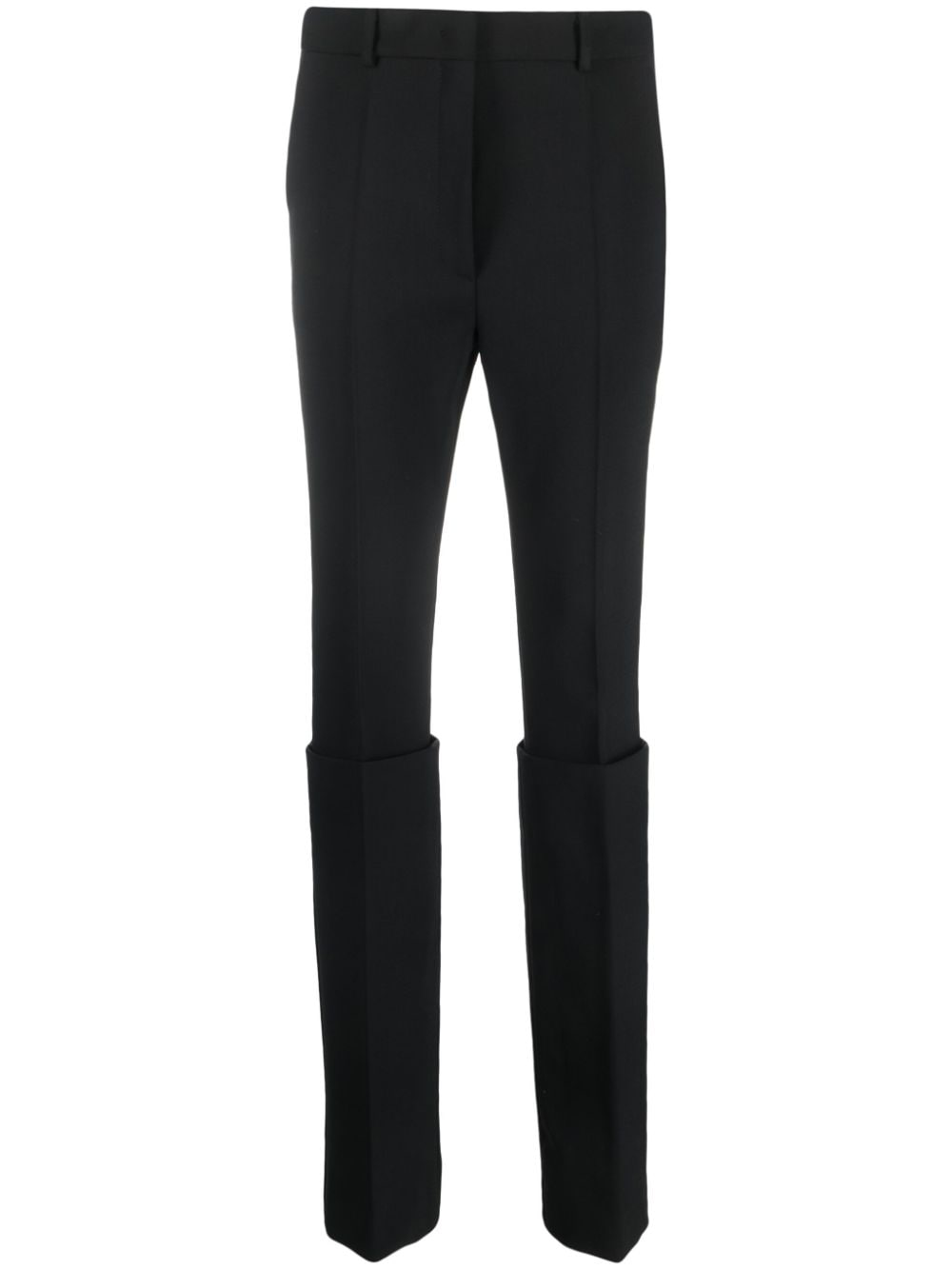 Sportmax Layered Tapered-leg Trousers In Black