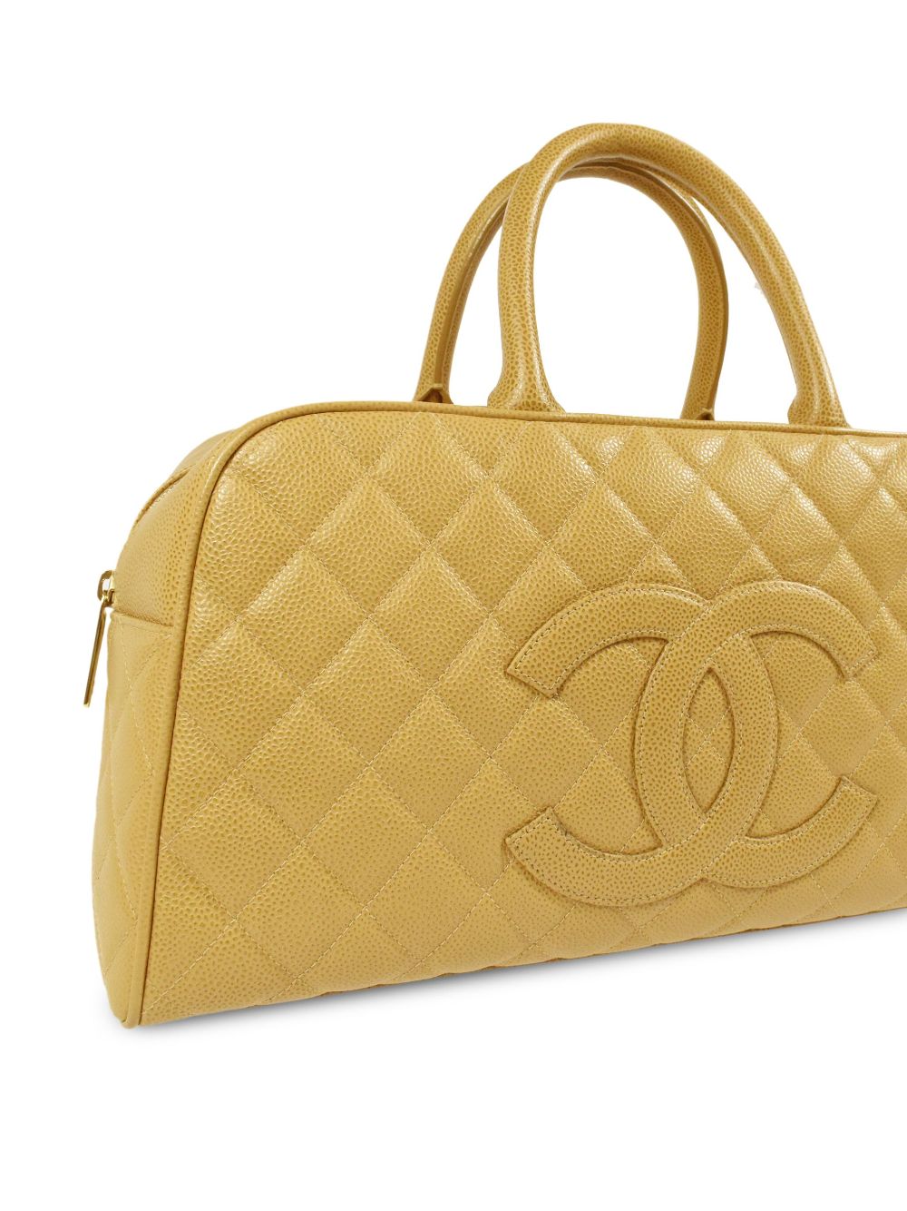 Affordable HOT SALE CHANEL 2003 CC diamond-quilted bowling bag Women