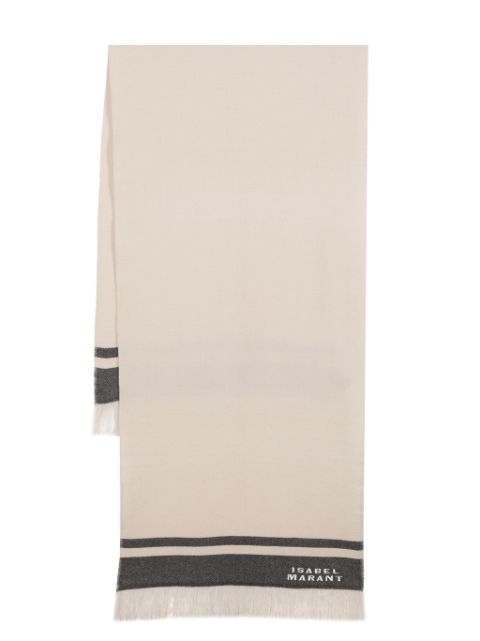 ISABEL MARANT logo-embroidered knit scarf Women