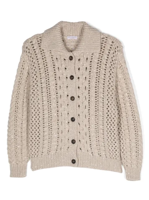 Brunello Cucinelli Kids button-up open-knit cardigan