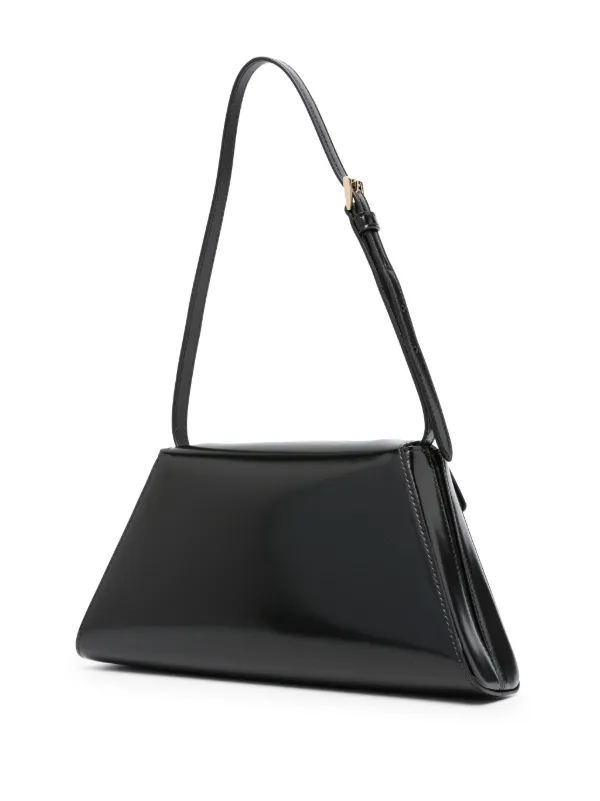 Prada triangle-logo Leather Shoulder Bag | Black | FARFETCH