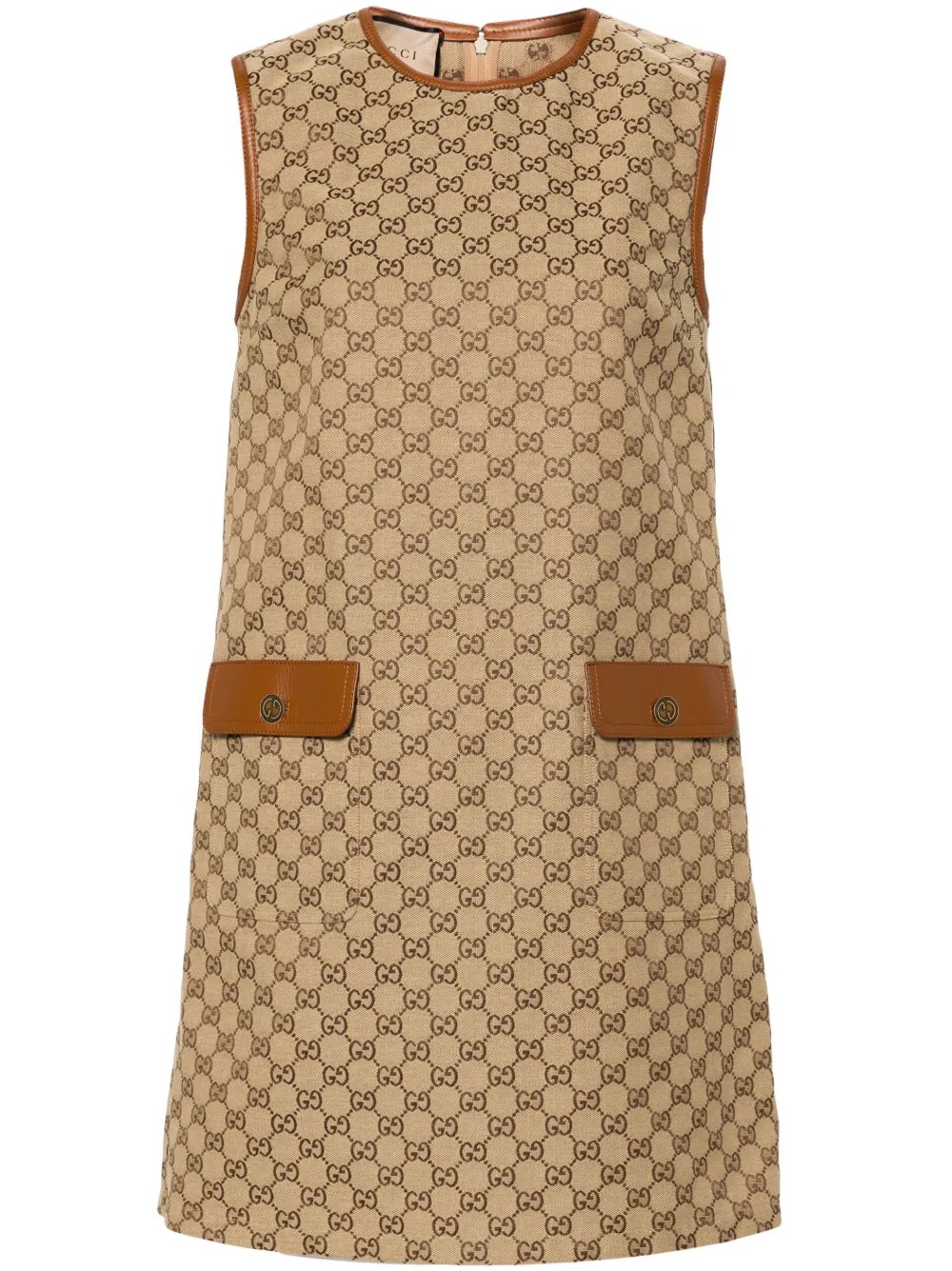 Gucci GG Supreme Sleeveless Minidress Brown FARFETCH SG