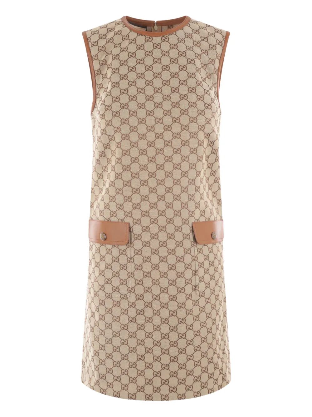 Gucci GGパターン ノースリーブ ミニドレス - ブラウン Gucci GGパターン ノースリーブ ミニドレス - ブラウン