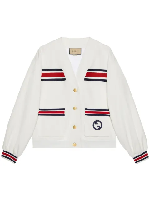 Gucci Web-striped V-neck cardigan