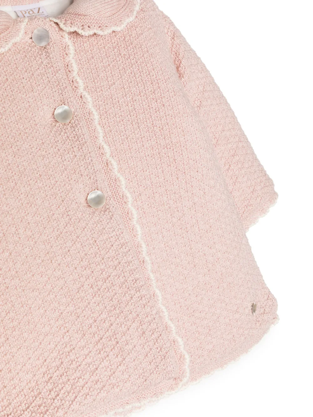 Shop Paz Rodriguez Peter Pan-collar Knitted Coat In Pink