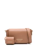 Emporio Armani logo-lettering pebbled crossbody bag - Brown