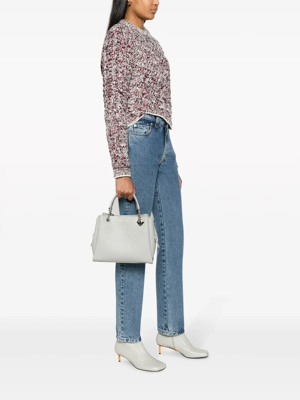 Emporio Armani Palmellato logo-stamp tote bag - Grijs