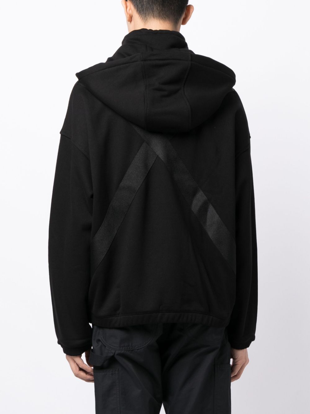 Shop Emporio Armani Logo-print Cotton Hoodie In Black