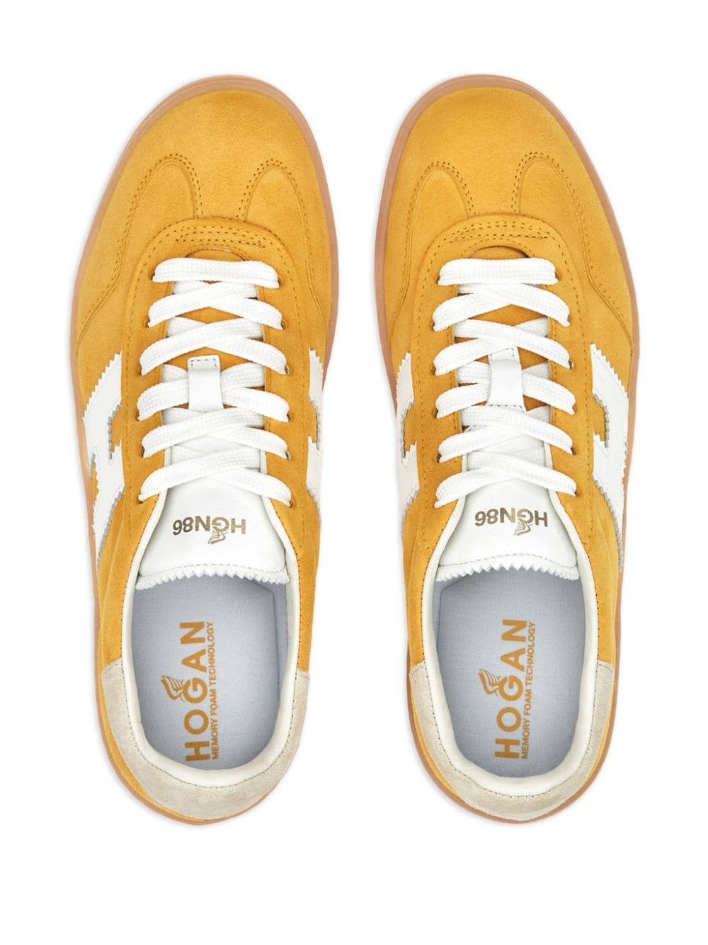 Shop Hogan Cool Suede Low-top Sneakers In Yellow