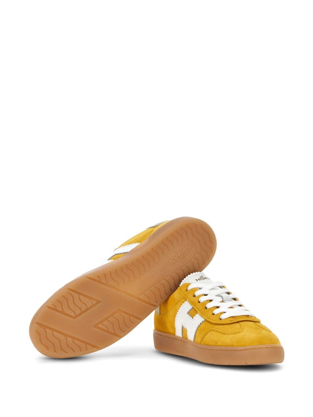 Shop Hogan Cool Suede Low-top Sneakers In Yellow