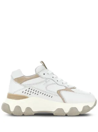 スニーカー HOGAN HYPERACTIVE - Leather and fabric trainers Sneakers Hogan Hyperlight BROWN for Man HXM5630EC0105D10246O
