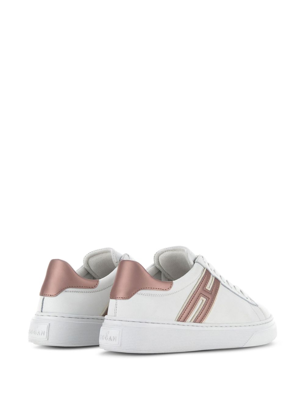 Shop Hogan H365 Leather Sneakers In Weiss