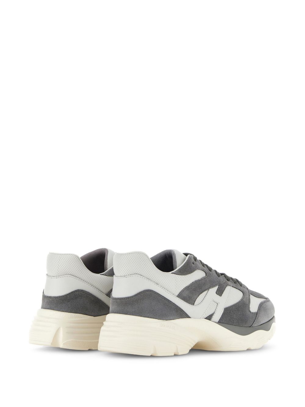 Shop Hogan Panelled Suede Sneakers In Grey