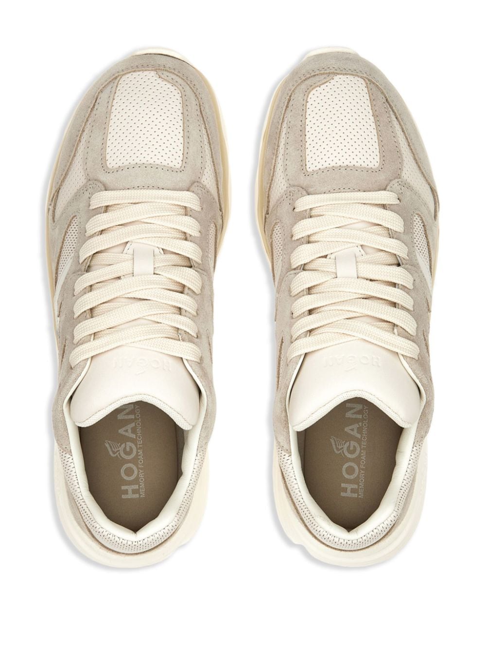 Shop Hogan H665 Panelled Sneakers In Neutrals