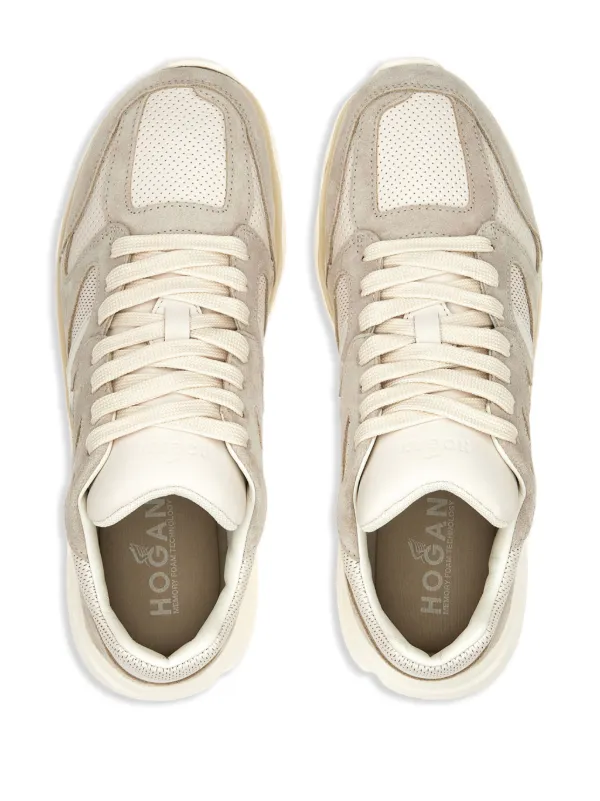 HOGAN ベージュ スニーカー h665 Hogan H665 suede-trimmed sneakers in beige - Hogan | Mytheresa