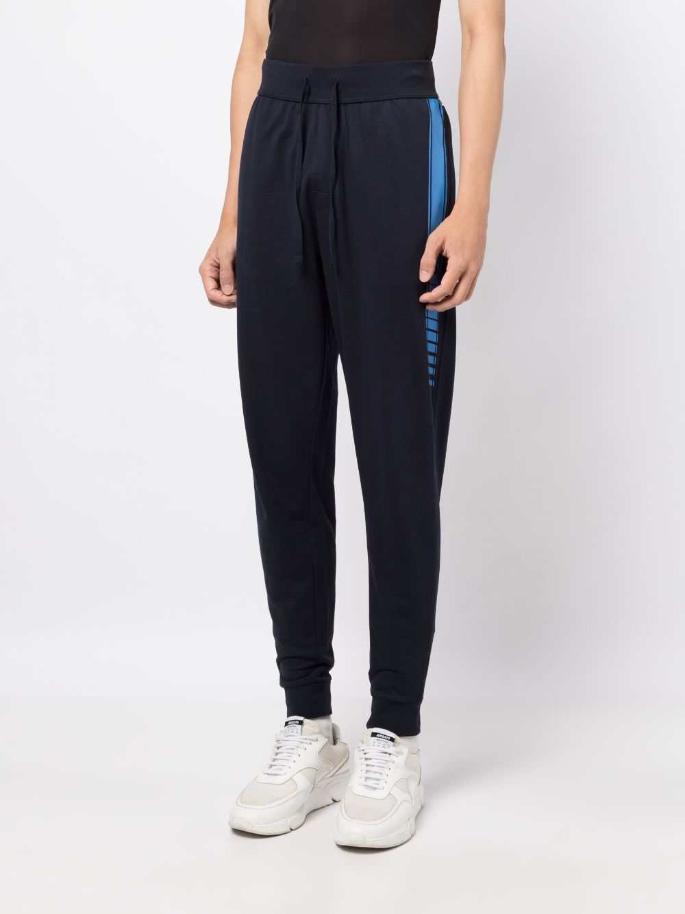 Shop Hugo Boss Authentic Logo-tape Track Pants In Blue