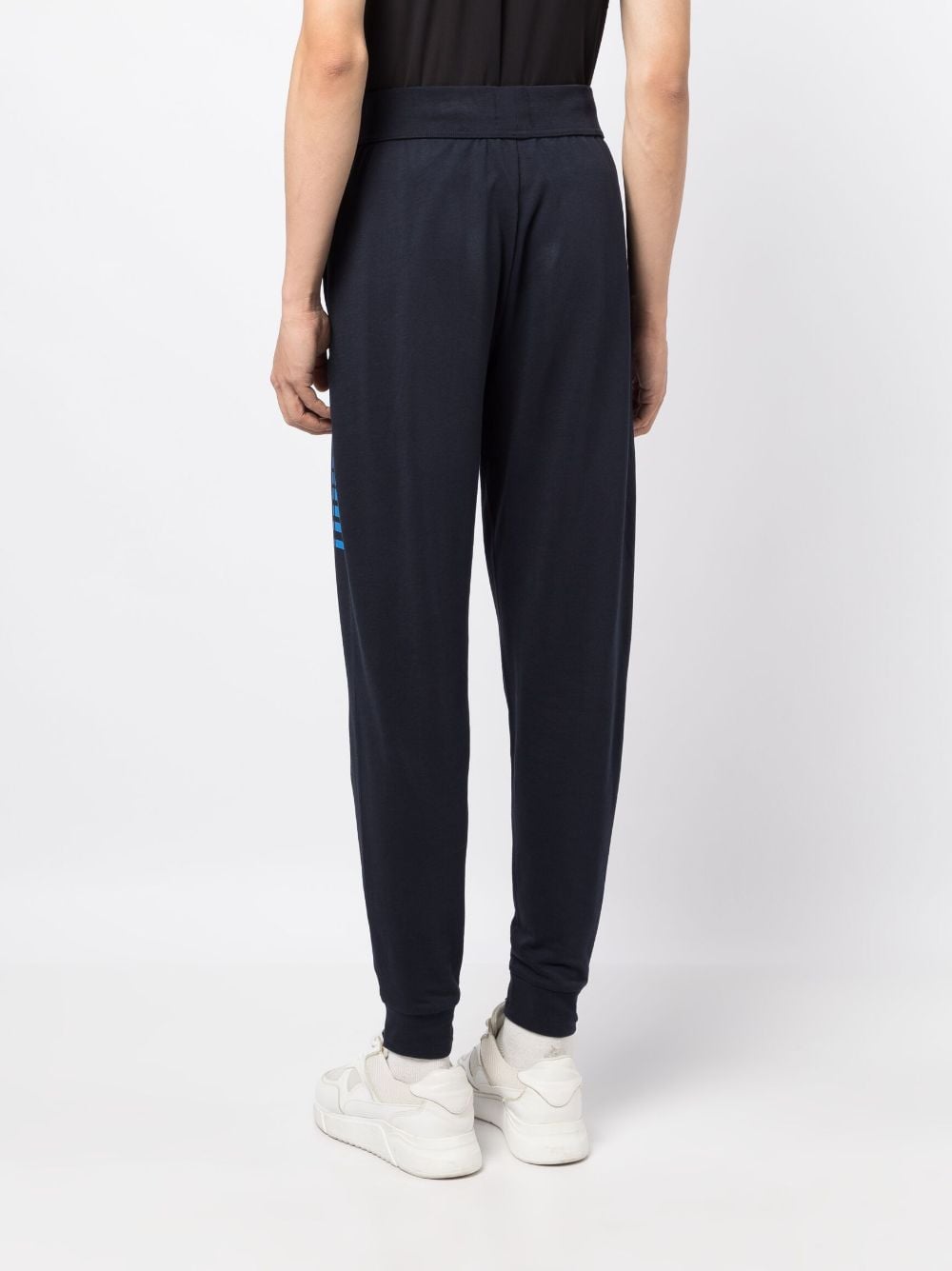 Shop Hugo Boss Authentic Logo-tape Track Pants In Blue