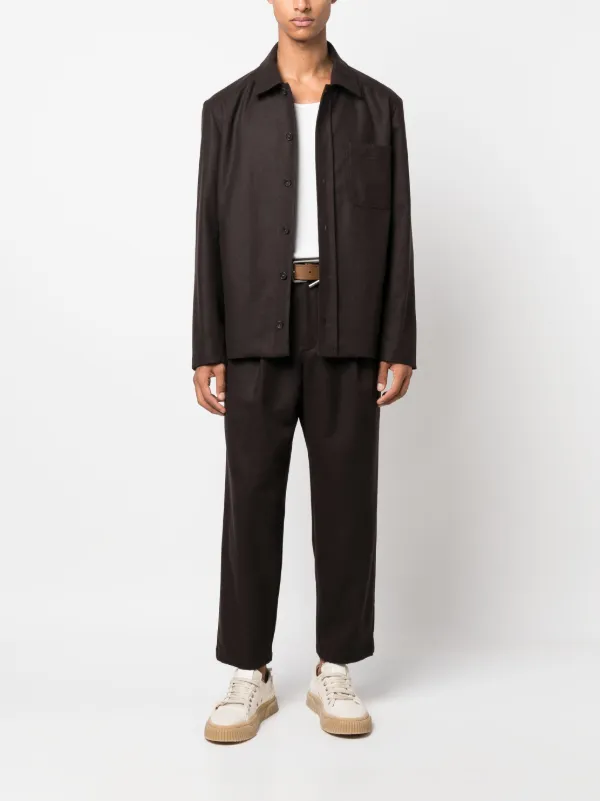 VESP WOOL SHIRTS JACKET ブラウン M Frame Textured Wool Zip-Up Shirt Jacket | Saks Fifth Avenue