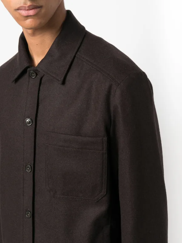 VESP WOOL SHIRTS JACKET ブラウン M A.P.C. button-up wool-blend Jacket | Brown | FARFETCH