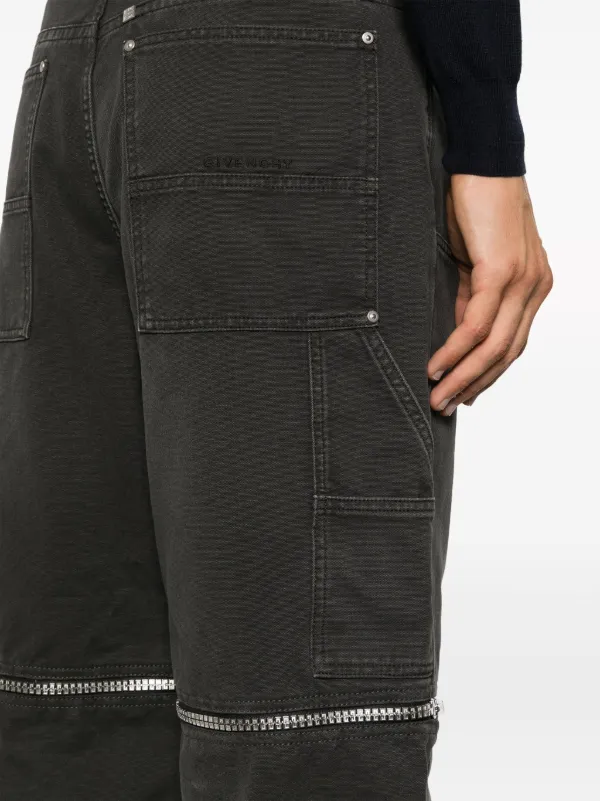 【関税込み】Givenchy ブラック ウール トラウザーズ Givenchy zip-detailed straight-cut Trousers | Black