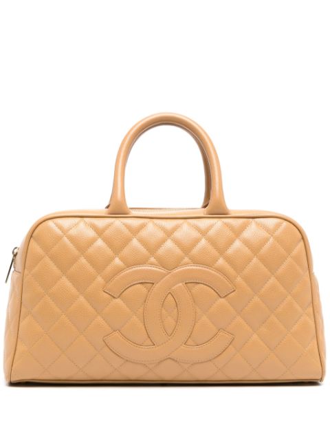 HOT SALE CHANEL 2003 CC diamond-quilted bowling bag Women