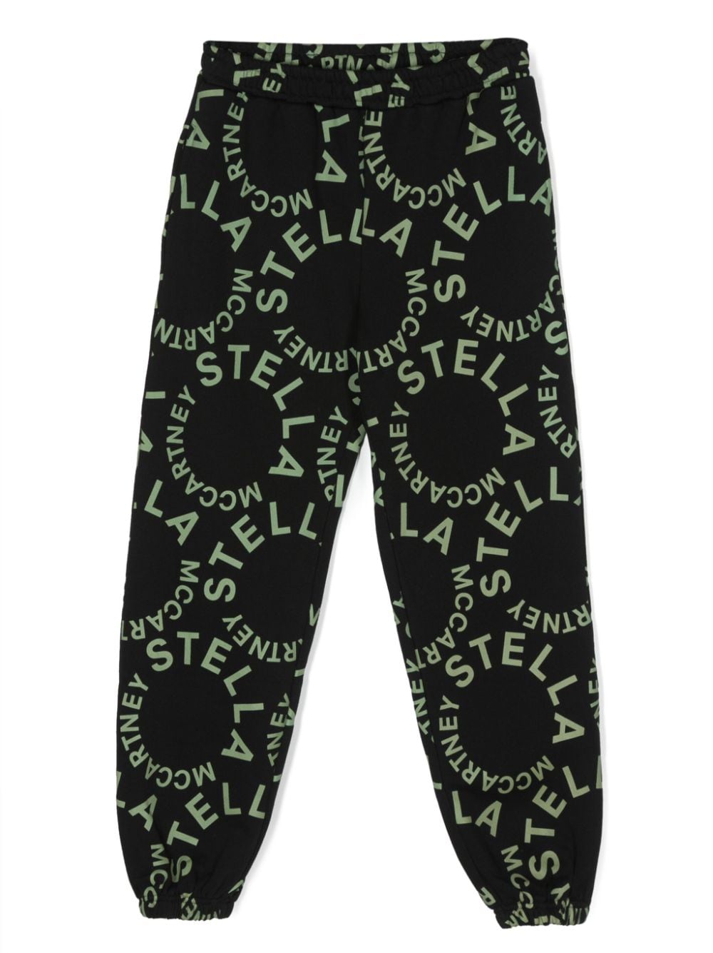 stella mccartney kids pantalon de jogging en coton à logo imprimé - noir