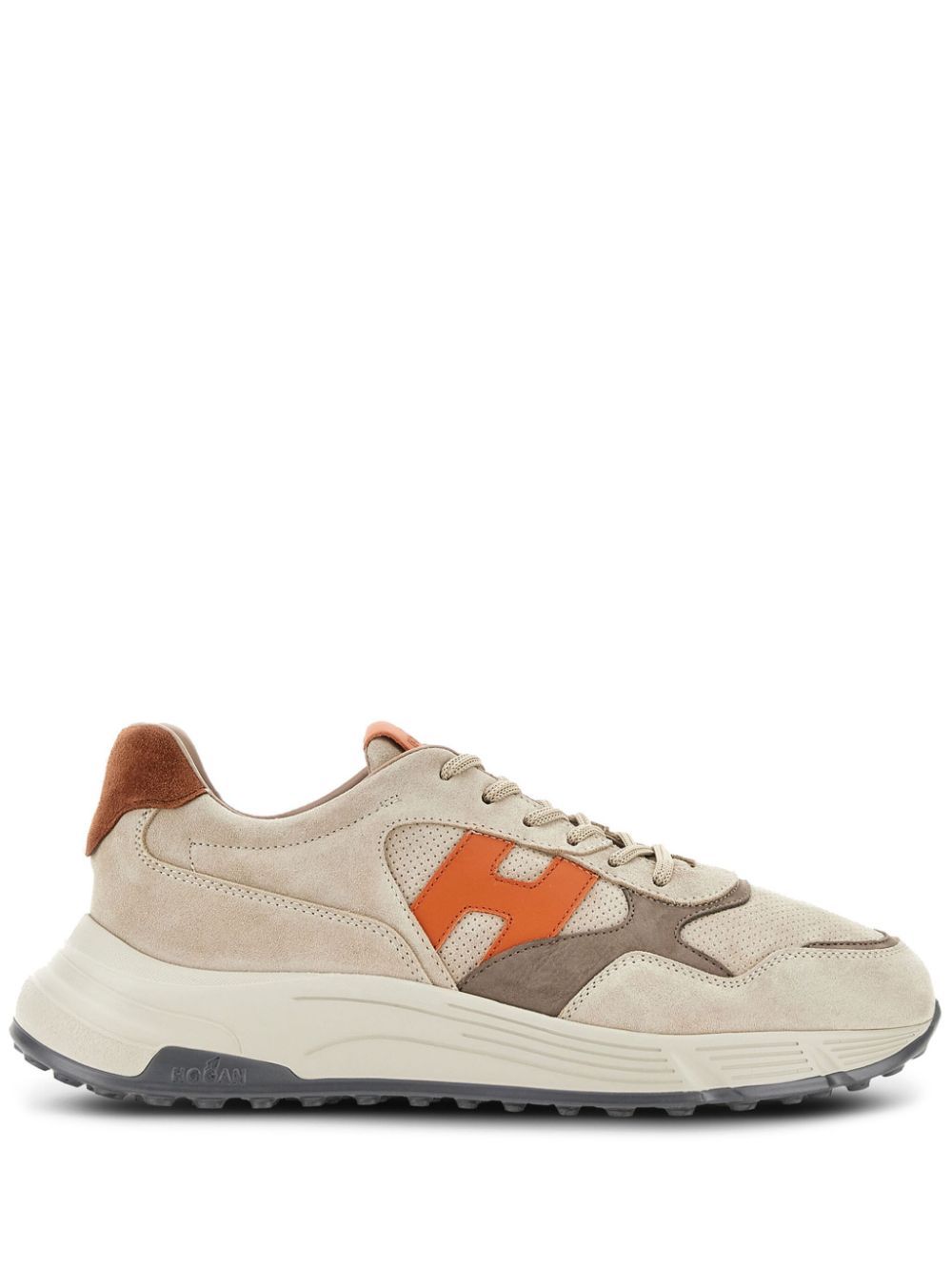 Shop Hogan Hyperlight Lace-up Panelled Sneakers In Neutrals