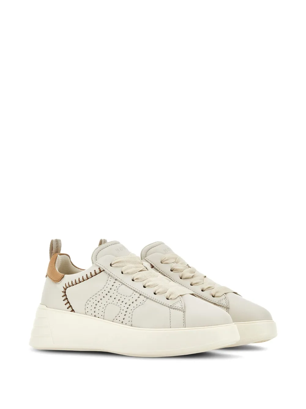 Shop Hogan Rebel H564 Platform Sneakers In Nude