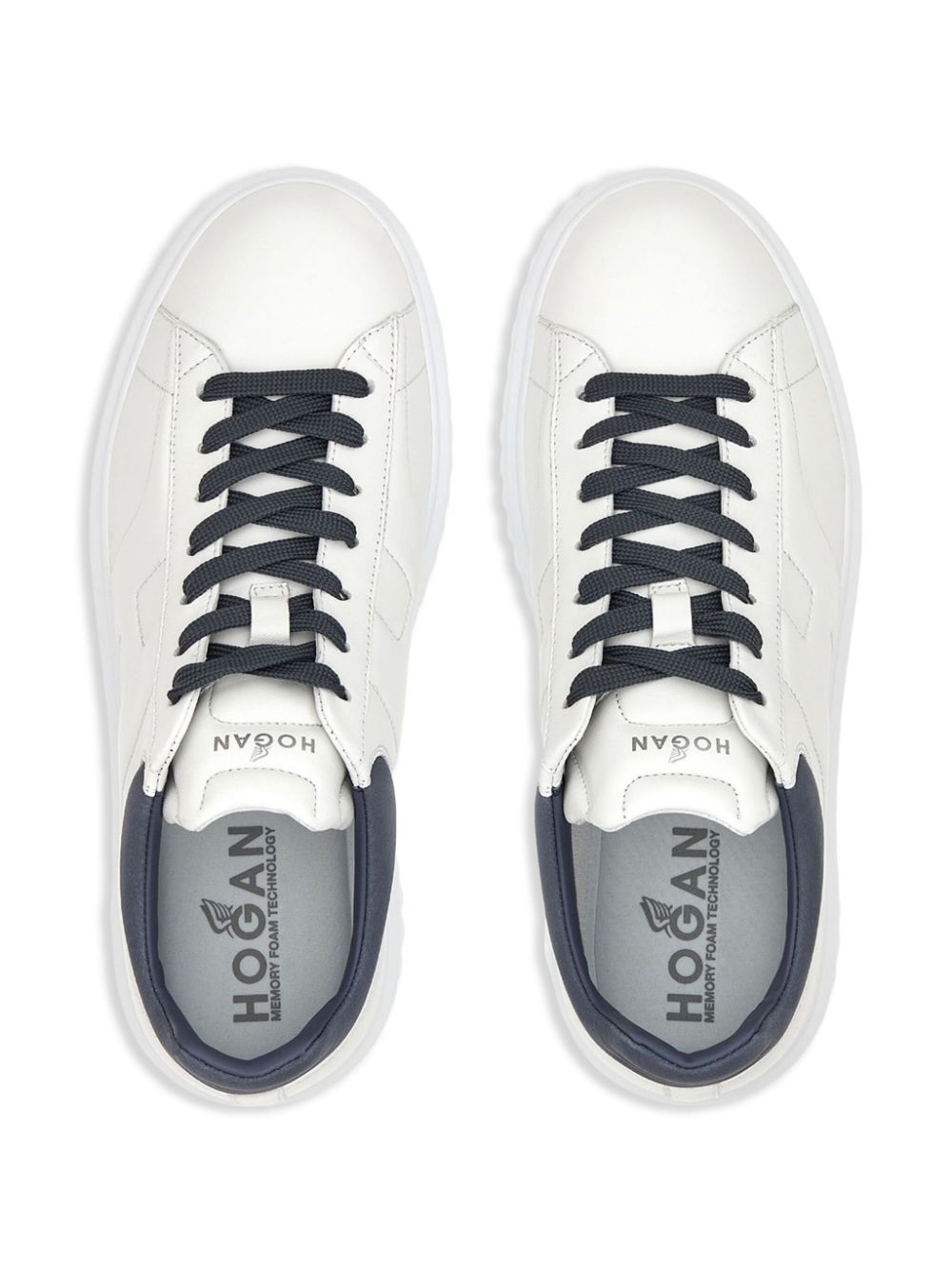 Shop Hogan H-stripes Lace-up Sneakers In White